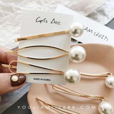 

2019 Korea Imitation Pearl Barrettes For Women Girl Elegant Jewelry Hairgrips Valentine's Day Hair Pins Hair Accessories ON SALE
