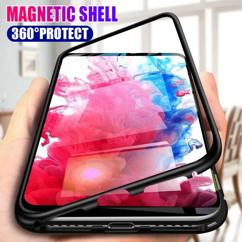 

Luxury Magnetic Metal Case On The For Samsung Galaxy S8 S9 Plus Note 9 8 Phone Case Cover For Note 9 8 S9 S8 Shockproof Case