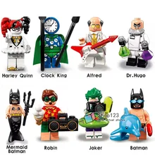 100 шт./лот Супер Герои Харли Куинн доктор Хуго Робин часы король Джокер коллекционные строительные блоки детские игрушки PG8106