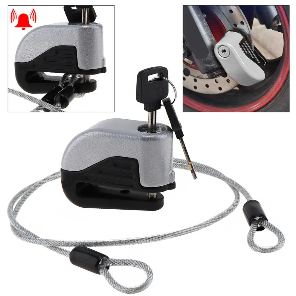 

Bicycle Safety Lock Universal Waterproof Rustproof Reinforced Cylinder Alarm Bike Disc Brakes Lock with100cm Steel Lock WireRope