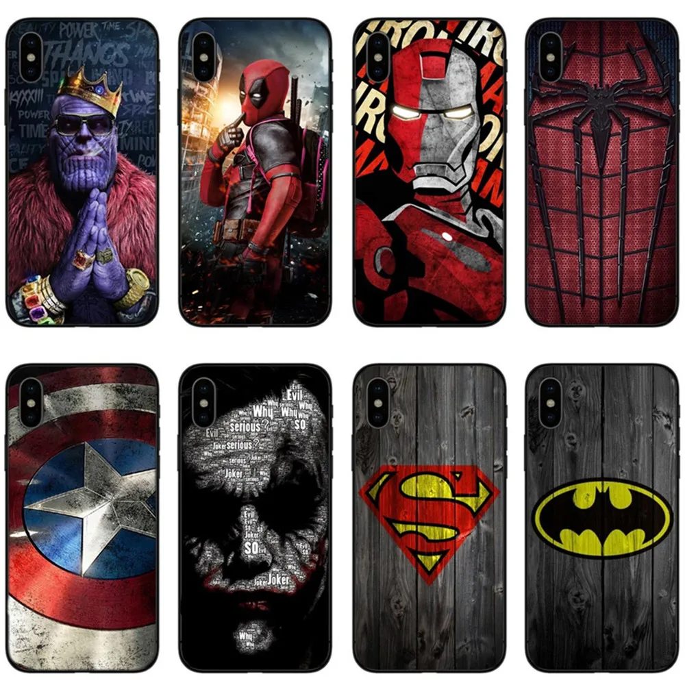 

Marvel Avengers Endgame Iron man Spider-man Deadpool Silicone Cover Phone Case For iPhone X 8 7 Plus 6 6s Plus 5S SE XS MAX XR