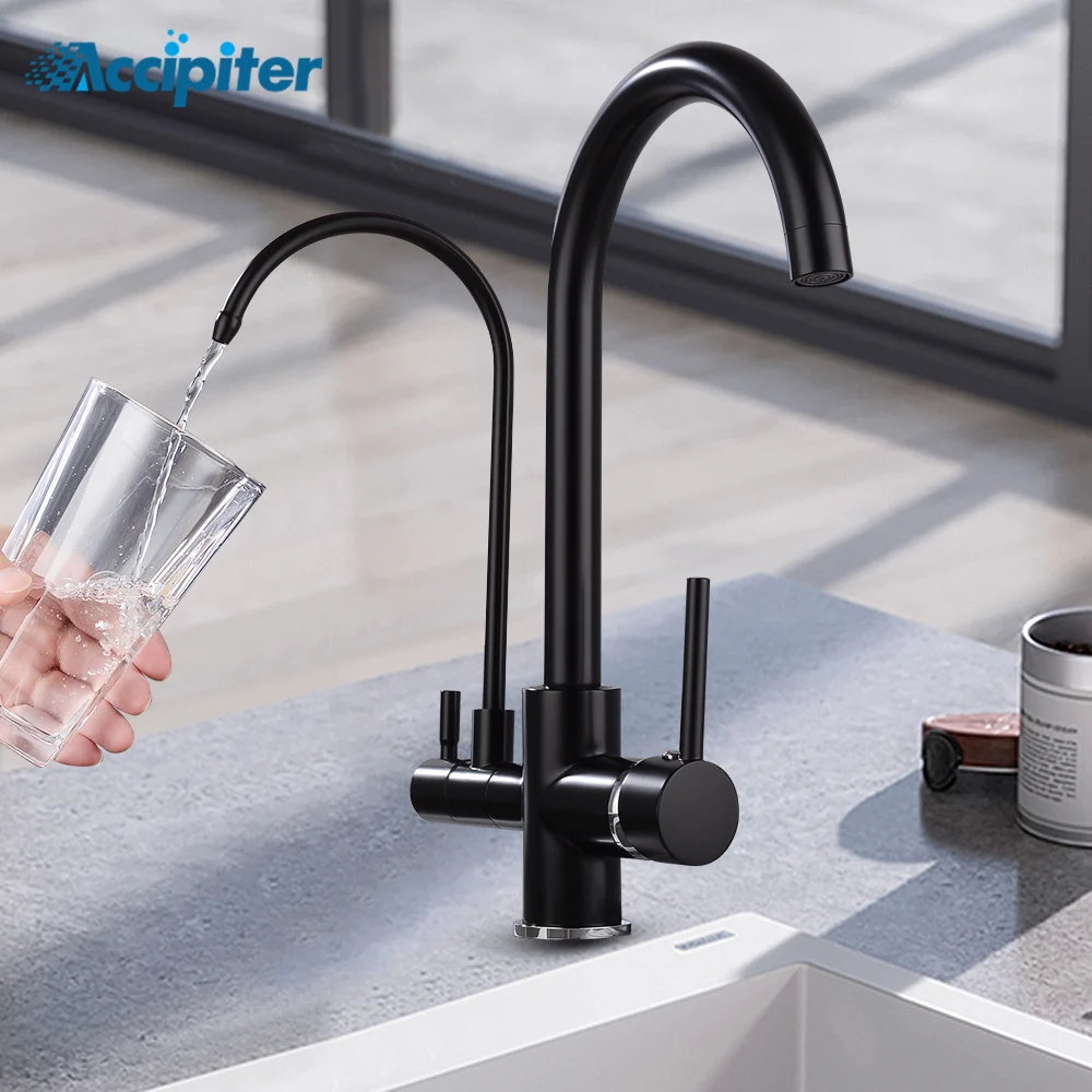 

Filter Kitchen Faucets Deck Mounted Mixer Tap 360 Rotation with Water Purification Mixer Tap Crane For Kitchen