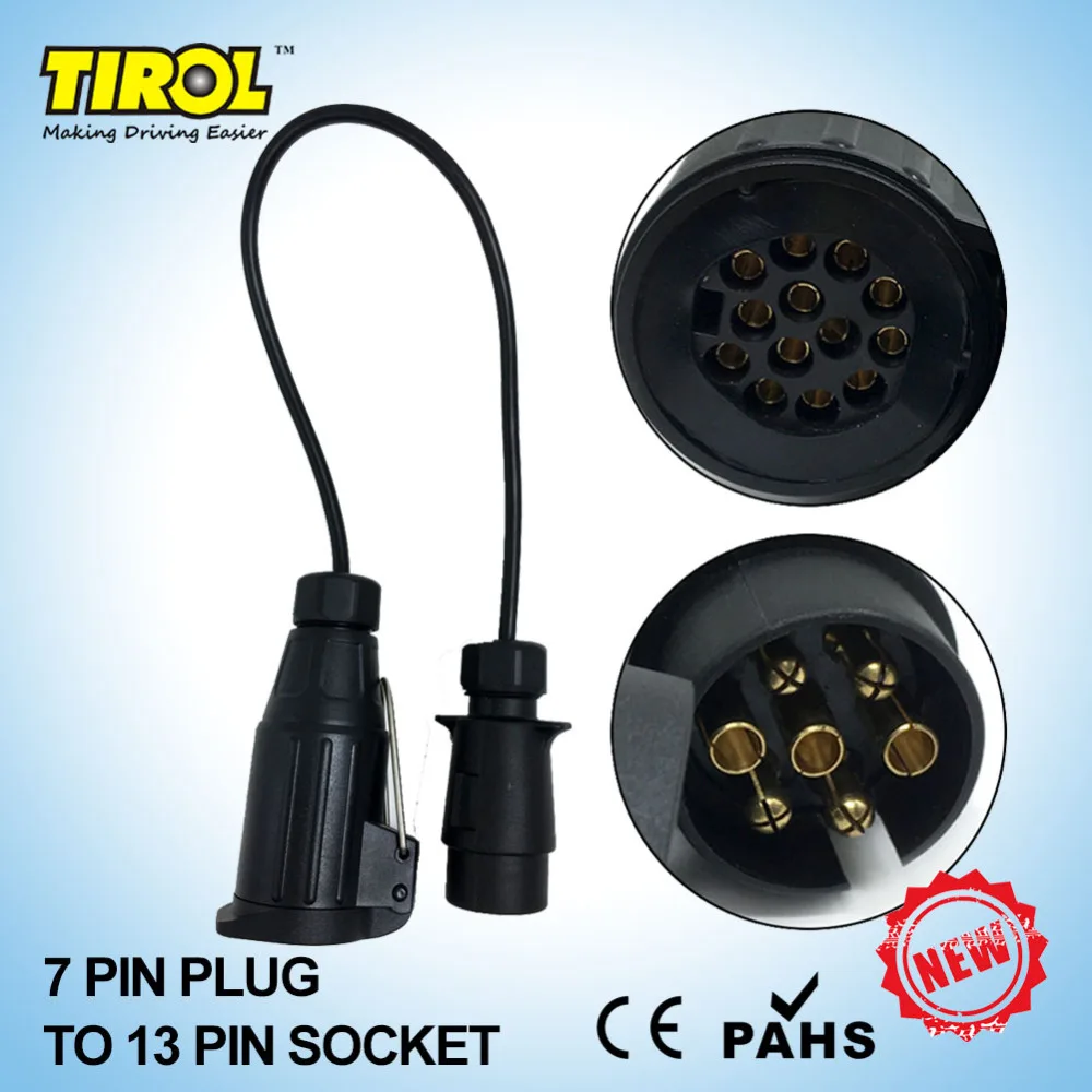 TIROL 7 To13 полюсов прицепы с кабельным адаптером разъем 12 В фаркоп Plug& socket T22469a