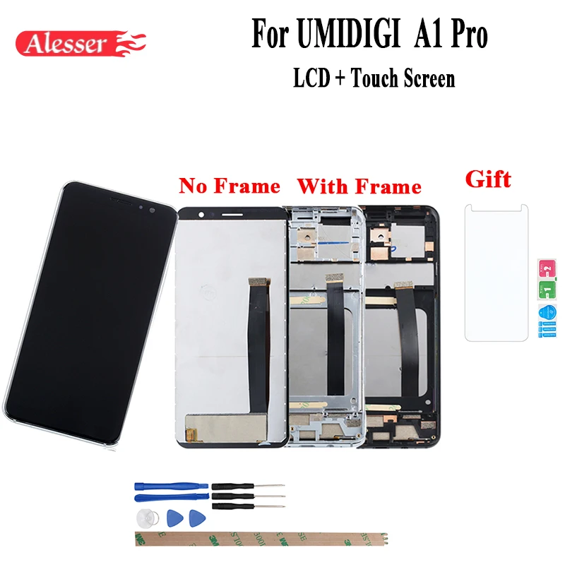 Alesser для UMI Umidigi A1 Pro ЖК-дисплей и сенсорный экран с рамкой в сборе запасные части +