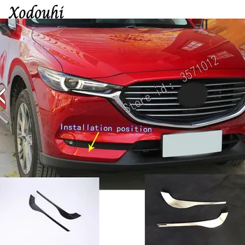comprar Para Mazda CX8 CX-8 2017 2018 2019 Etiqueta Do Carro Styling Ornamento Corpo Guarnição Da Tampa Da Cabeça Frente Luz De Nevoeiro Lâmpada Hoods Parte De Armação 2 Pcs