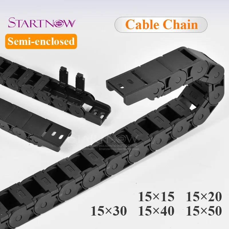 

Cable Chain Semi Enclosed 15x40 20 30 50mm Wire Transmission Carrier Plastic Drag Towline For 3D Printer CNC Engraving Machine