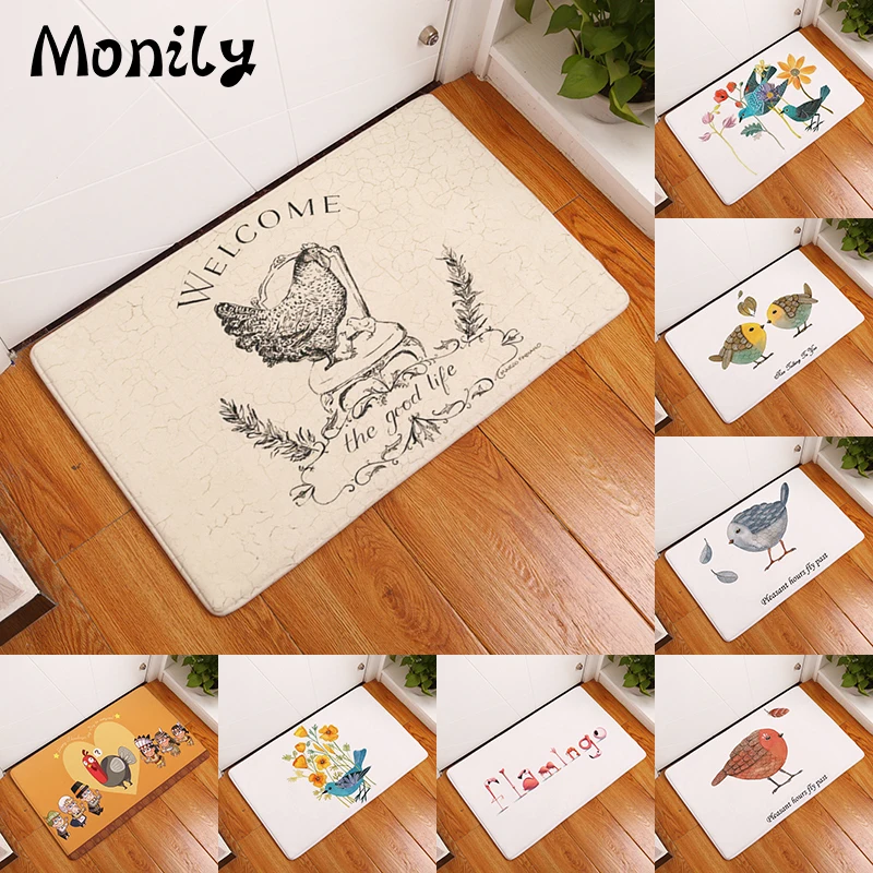 Monily Entrance Waterproof Door Mat Cartoon Bird Turkey Kitchen Rugs Bedroom Carpets Decorative Stair Mats Home Decor Crafts