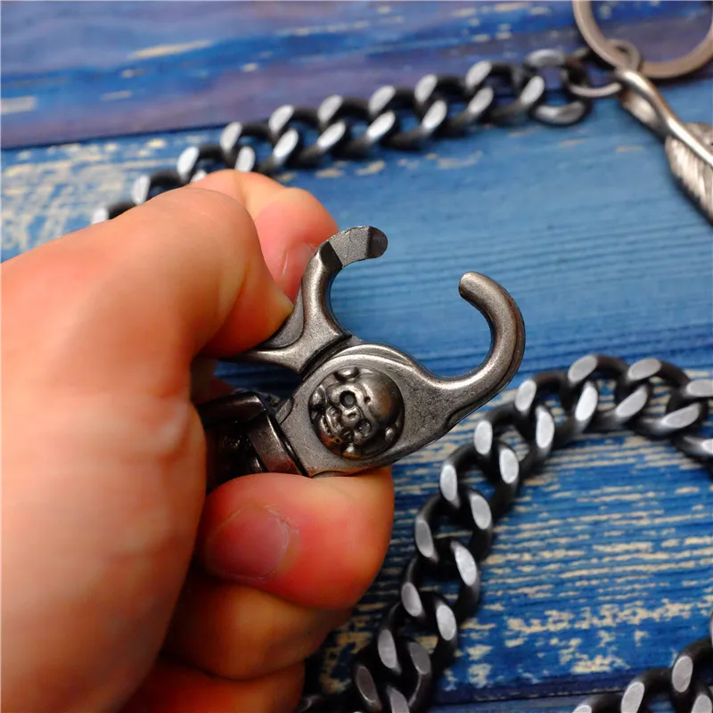 Men Jewelry Heavy Brass metal Waist Biker Wallet Key Chain Rock Punk Trousers Motorcyle HipHop Leather Pant Jean Chains Hot BL22