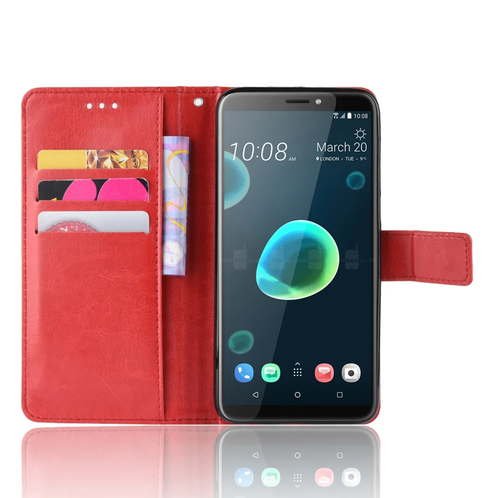 Чехол с откидной крышкой Wallte для телефона HTC Desire 12 Plus чехол кожаный бампер Fundas