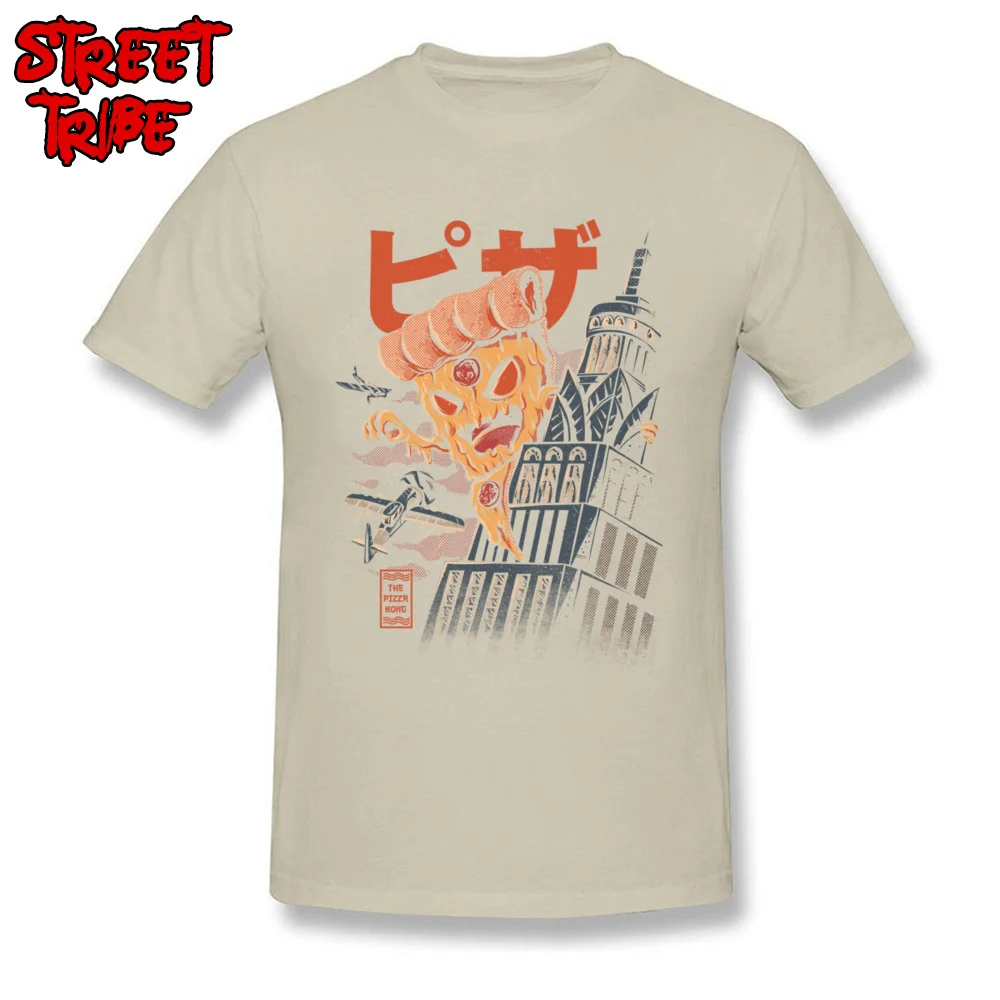 Crazy Pizza Kong Mens Tshirts Coupons April FOOL DAY Short Sleeve Crewneck 100% Cotton Tees Summer Tee Shirt Top Quality Pizza Kong beige