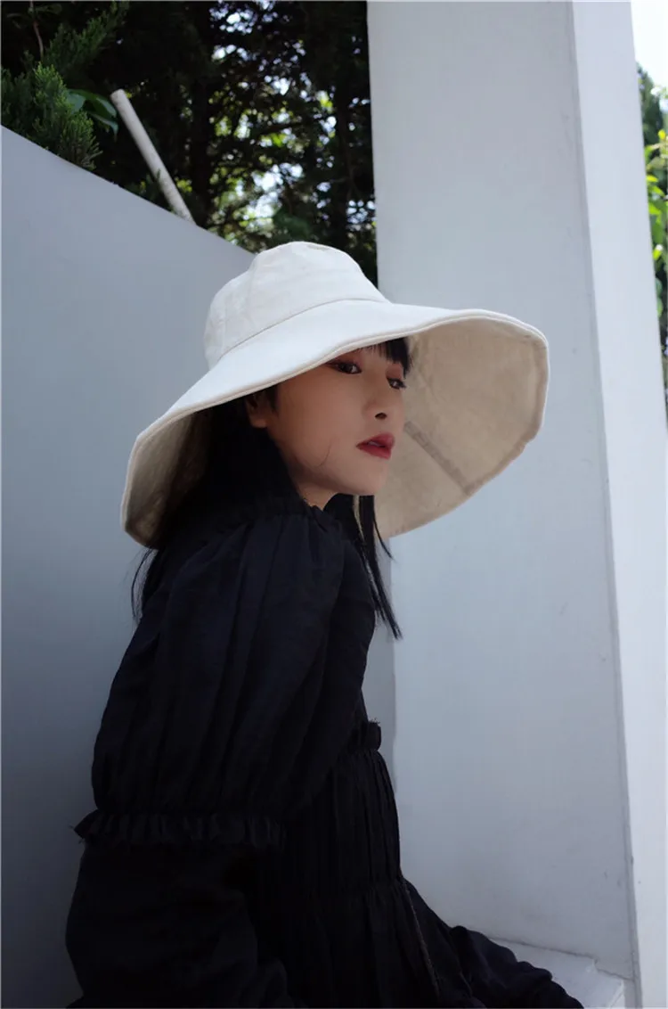 2018 New Japanese Solid Color Sun Hat Summer Travel Collapsible Sun Protection Beach Casual Sun Hat ACA96 (2)