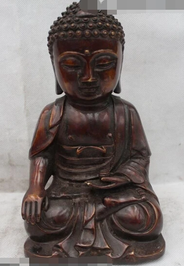 

xd 002779 9" Old Tibet Buddhism Bronze Sakyamuni Shakyamuni Amitabha Buddha Statue