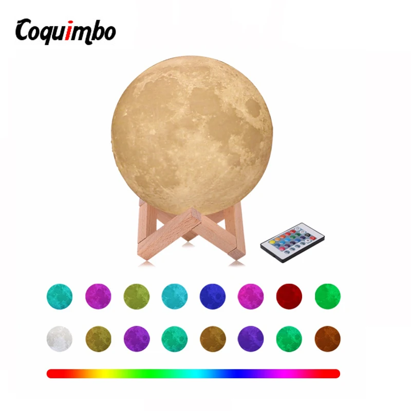 3D Moon Light Touch Сенсор/Remote Управление Спальня новинка ночь луна светильник светодиодный для маленьких детей Рождество ночник детский