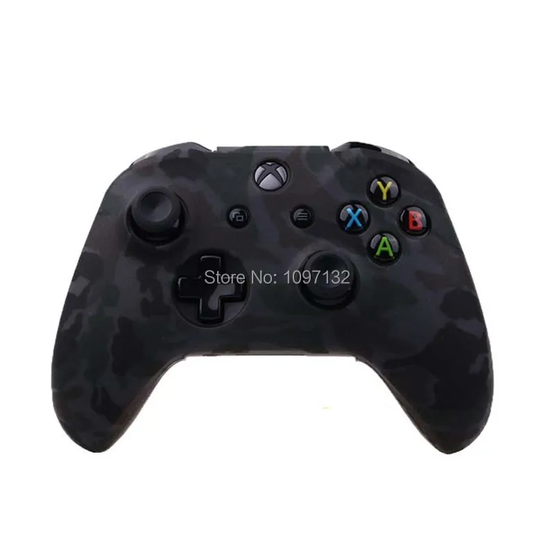 Camouflage Soft Silicone Gel Skin Rubber Case  Gamepad Protective Cover for Xbox One X Slim Controller (4)