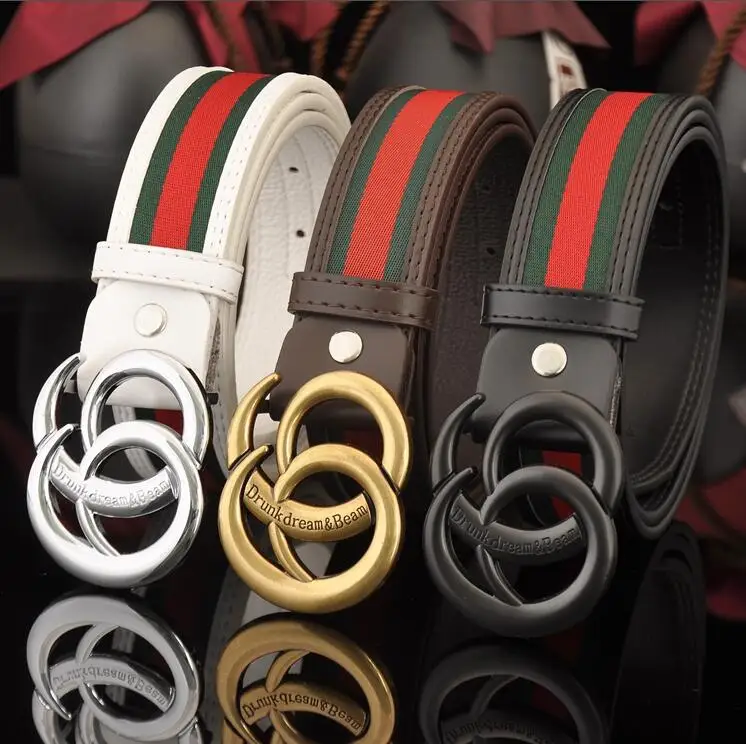 

2019 Fashion popular Hot sales Style Red and green cloth with belt man business leather leisure belt popular lady straps