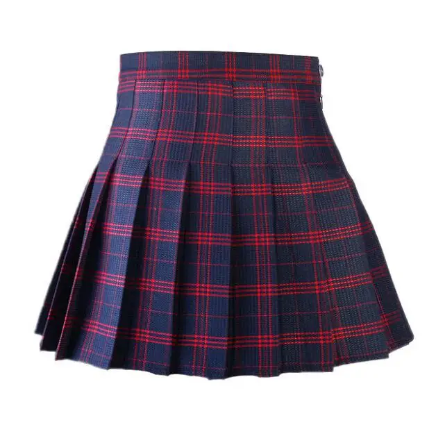 YANQINGHUAN, летняя мода, женская плиссированная юбка, Harajuku, студенческий стиль, юбки, мини, для девушек, Kawaii Baita, высокая талия, клетчатая юбка - Цвет: w09