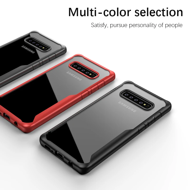 

For Samsung s10 Plus s10e Case Silicone TPU Frame + Acrylic Transparent Case for Samsung Galaxy S10 e S10e Phone Case