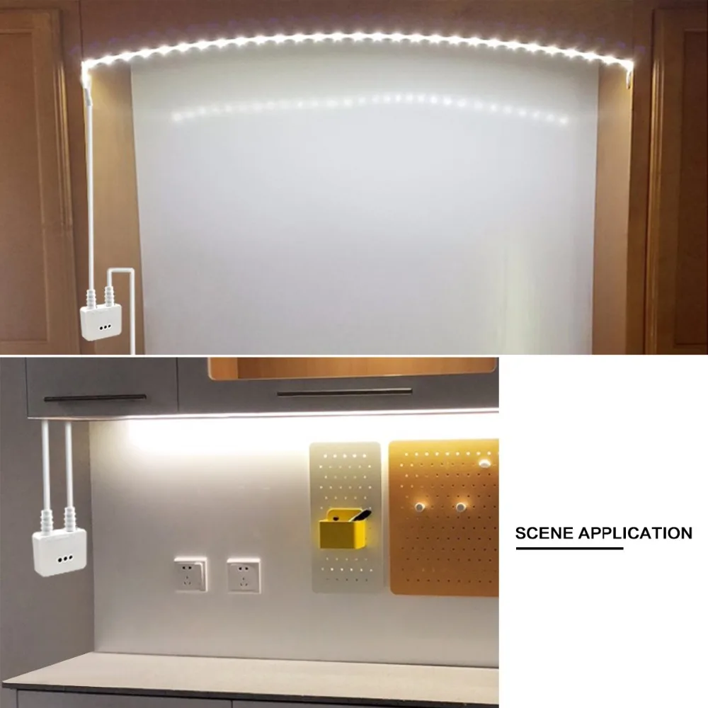Затемняемый сенсорный выключатель, Светодиодная лента, Ночной светильник, 12 В, водонепроницаемый шкаф, кухонный шкаф, шкаф, лампа 1 м, 2 м, 3 м, 4 м, 5 м