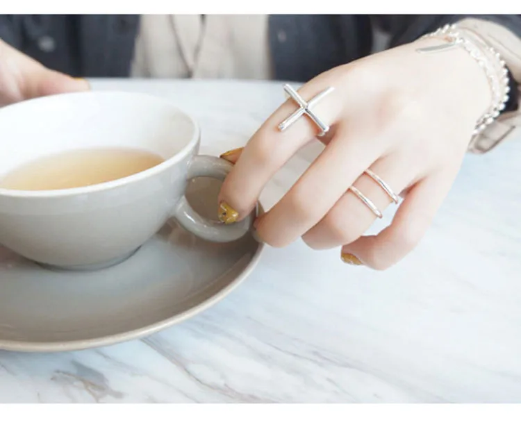 Oloey натуральная 925 серебро Открытое кольцо для Для женщин Винтаж Ретро Стиль предотвратить аллергии Регулируемый Кольца Ювелирные