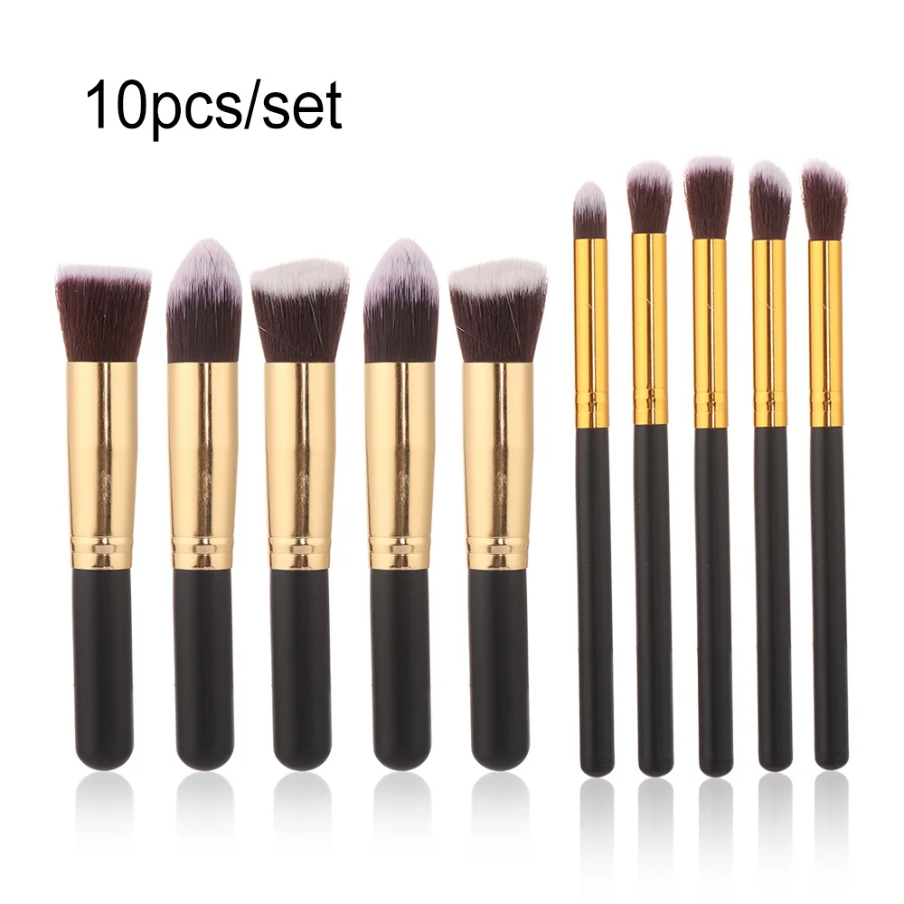 

10Pcs Pro Makeup Brush Set Cosmetic Foundation Brushes Black Cosmetics maquillaje Makeup Tool Powder Eyeshadow Cosmeti
