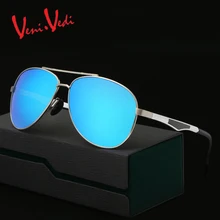 T VENI VEDI hombres sunglasses oval aleación de aluminio-magnesio polarizó las gafas de sol retro masculino gafas gafas de sol nueva