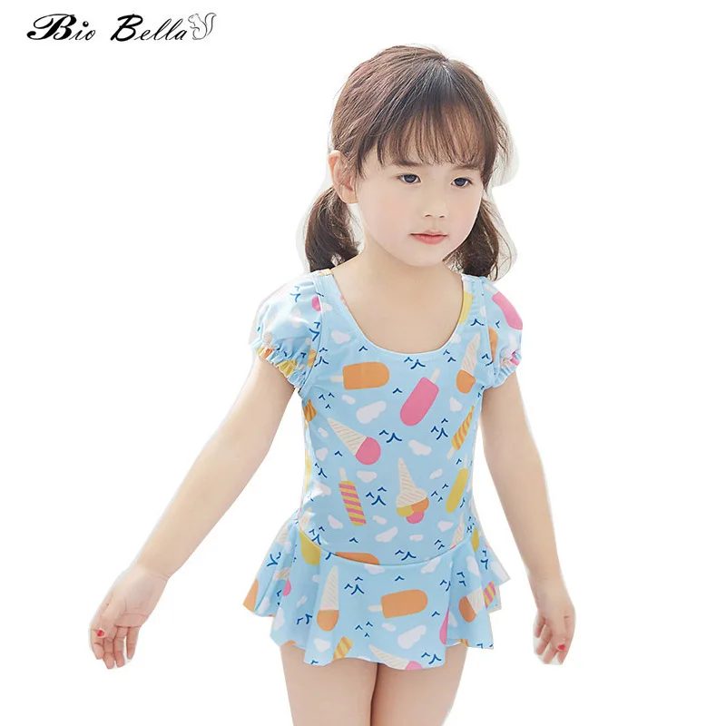 

Children Girls Swimwear Beaching Swimming Lovely Cute Sunsreen Kids Girls Swimming Dress Baby Summer Swimwear Set