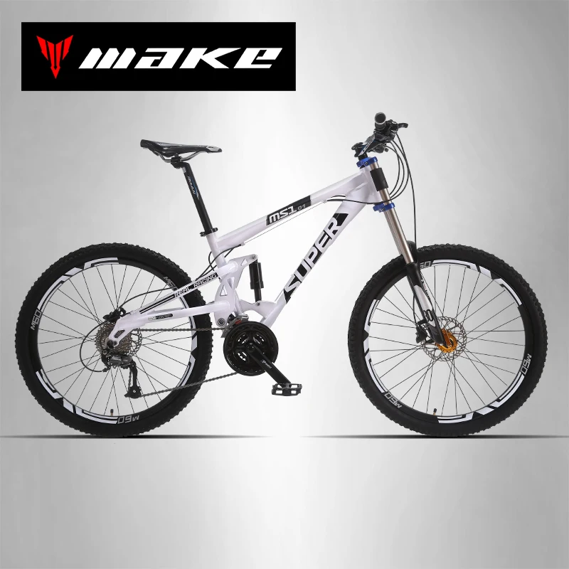 SUPER Mountain Bike Full Suspension Aluminum Frame 24/27 Speed Shimano