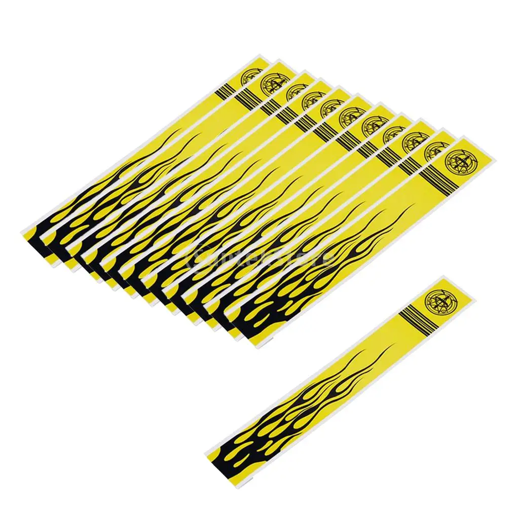 12pcs Durable Archery Arrow Adhesive Stickers Wraps 27cm x 3cm Fluorescent Yellow/ White