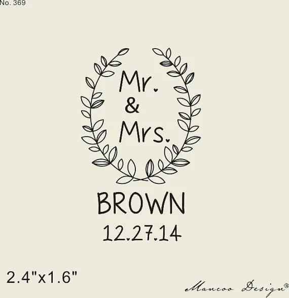 custom wedding stamp 2 4 x1 6 custom rubber stamp personalized