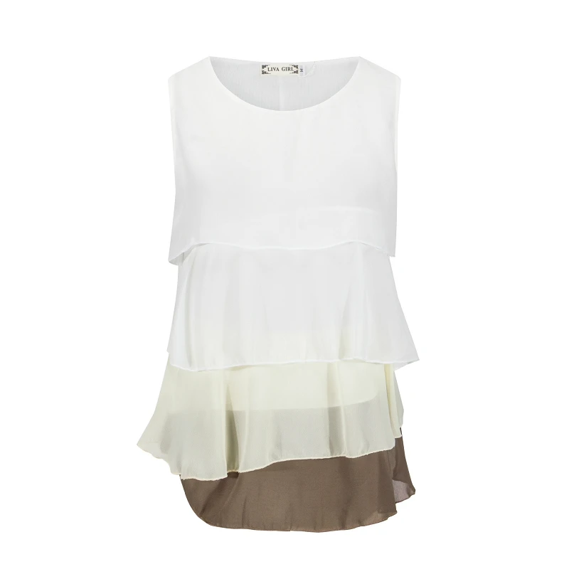 2019 new women shirt small halter sleeveless vest summer large size loose irregular gradient base chiffon women's shirt