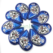 9pcs Iron Headcover Club Head Cover w/ Closure Smooth Surface Golf Putter