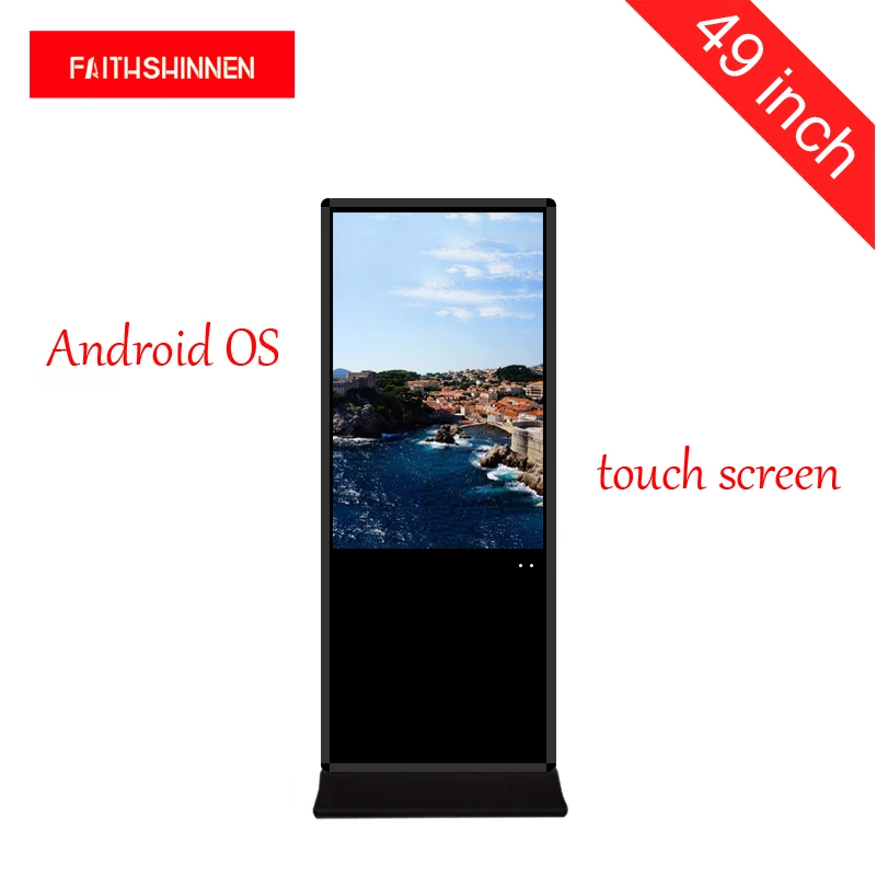 49 дюймов HD Android digital signage плеер дисплей рекламный сенсорный экран киоск торговые центры, отель торговые центры, photo booth