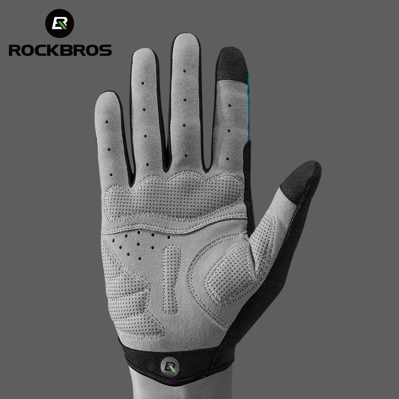 ROCKBROS يندبروف الدراجات دراجة قفازات اللمس شاشة ركوب MTB الدراجة القفازات الحرارية الدافئة دراجة نارية الشتاء الخريف دراجة الملابس
