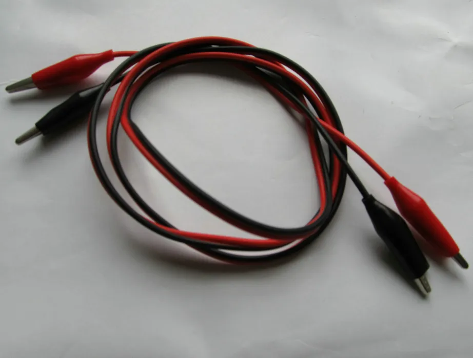 

1 piece Double Ended Alligator Clip tip Connector cord crocodile Plug Probe cable Test Lead Multimeter test convert 1 meter