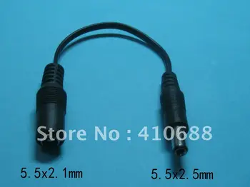 

50 pcs DC Power Jack 5.5x2.1mm Female to 5.5x2.5mm Male Plug Cable 18cm 0.18m