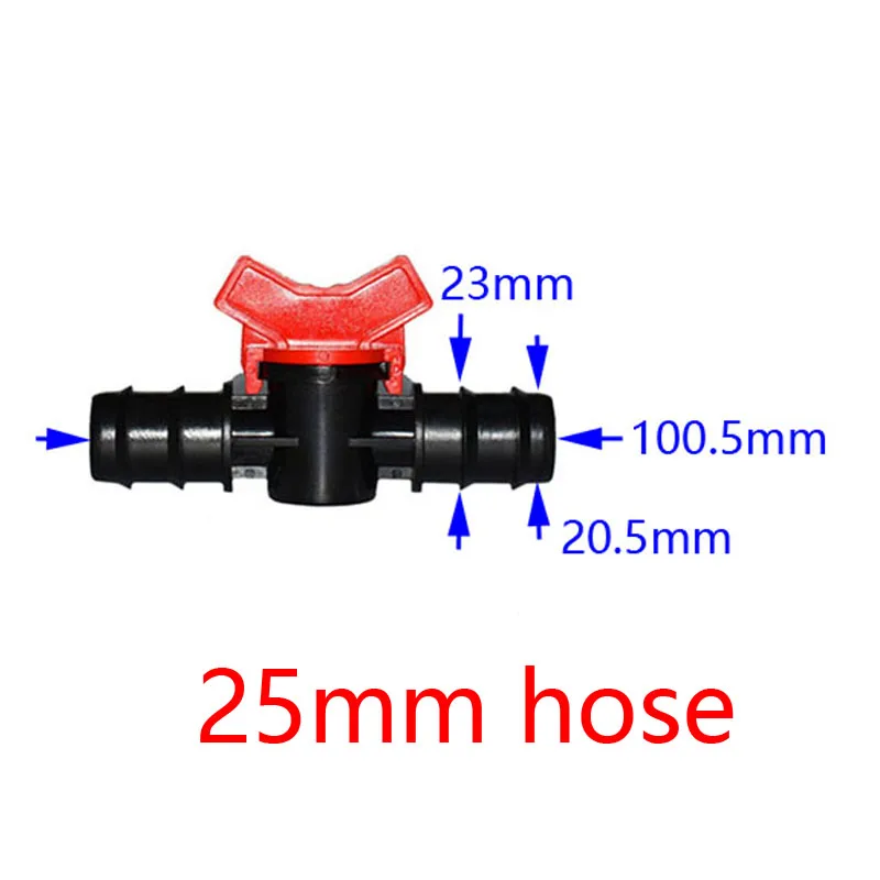 Садовый кран 1/2 3/4 клапан для орошения 5/8 шланг мини клапан 20 мм водостопорные Разъемы 16 мм "barb капельный адаптер 1 шт - Цвет: 25mm hose