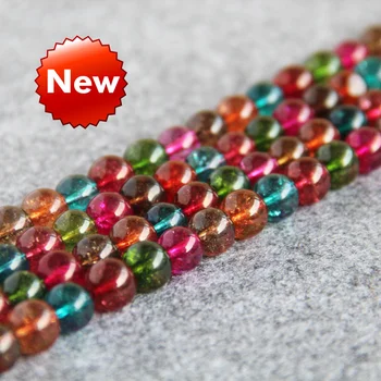 

Accessory Parts Necklace&Bracelet 10mm Multicolor Tourmaline beads Round DIY Semi Precious Stone 15inch Jewelry making wholesale