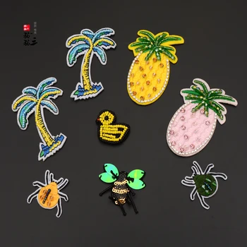 

Sequins patch Applique Handmade Rhinestone nail bead Fruits and insects patch for DIY Wholesale support