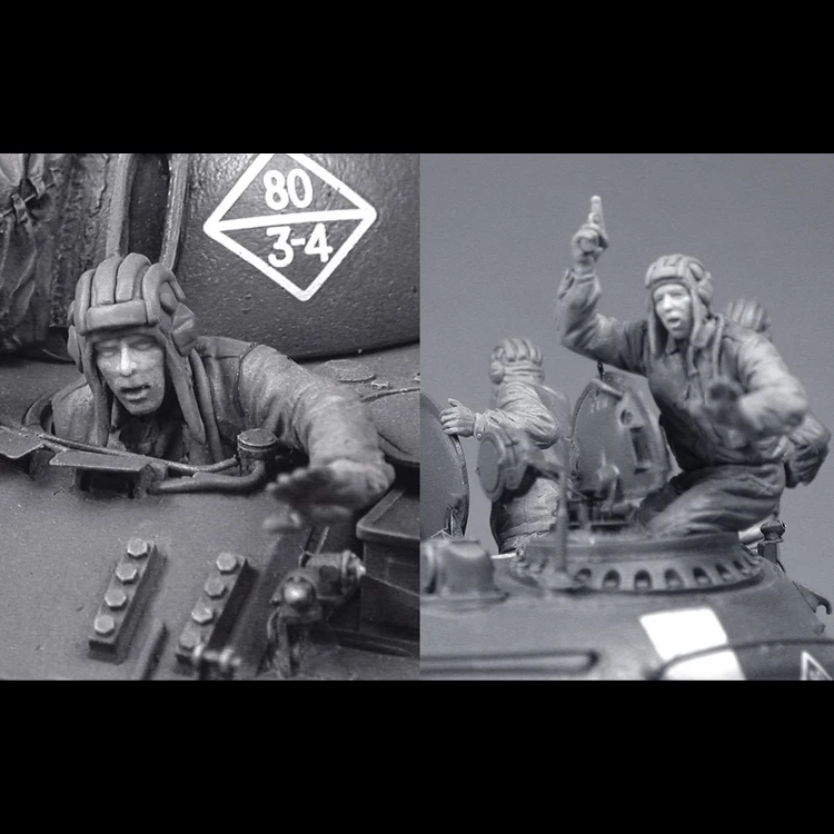 1/35 немецкие танкеры (Operation Дунай Прага 1968) 2 фигурки полимерная модель солдата GK