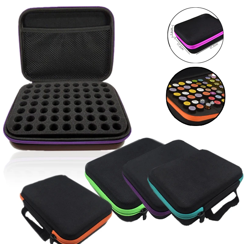 Mayitr 63 المقصورات زيت طبيعي حقيبة التخزين المحمولة السفر زيت طبيعي المنظم النساء العطور النفط جمع حالة