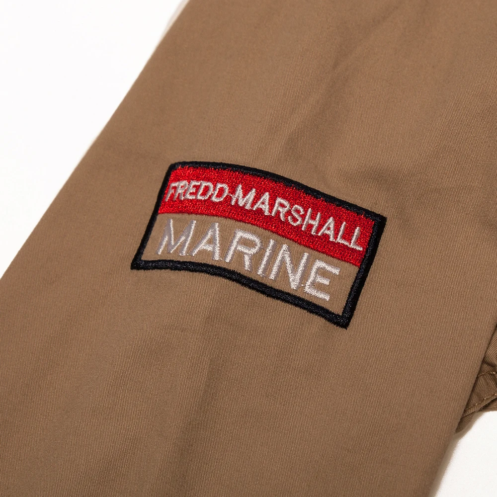 Fredd Marshall Хлопок Военные Рубашка Мужчины Длинные рукава повседневные рубашки Мужская грузовая рабочая рубашка с вышивкой 115