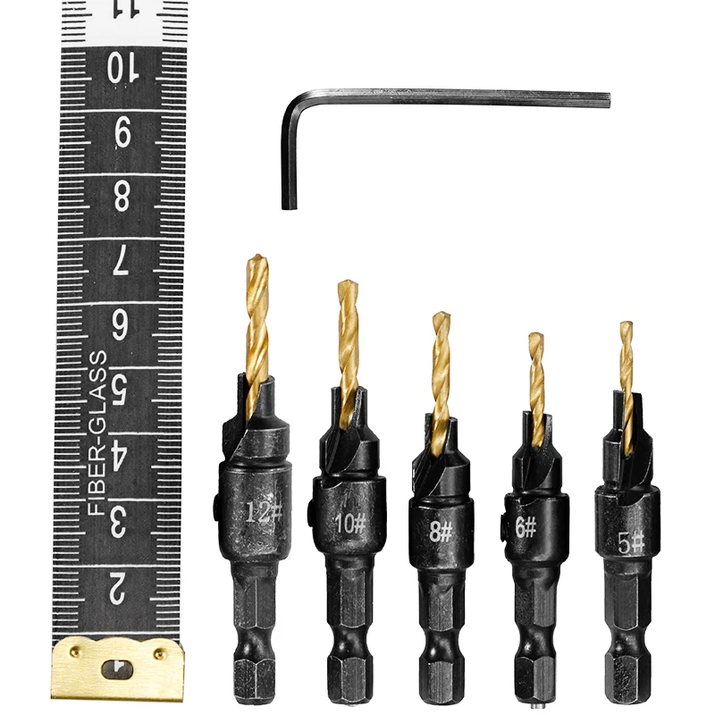 Woodworking Countersink Drill Bit Set (5pcs)