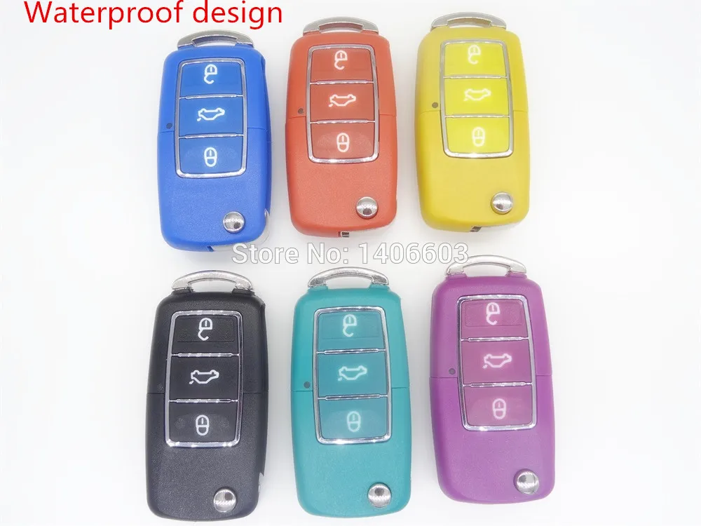 

AUTEWODE NEW 3 Button Remote Key Shell Folding Controller Fob Case Cover for VW Bora Beetle G car accessories 6 Color