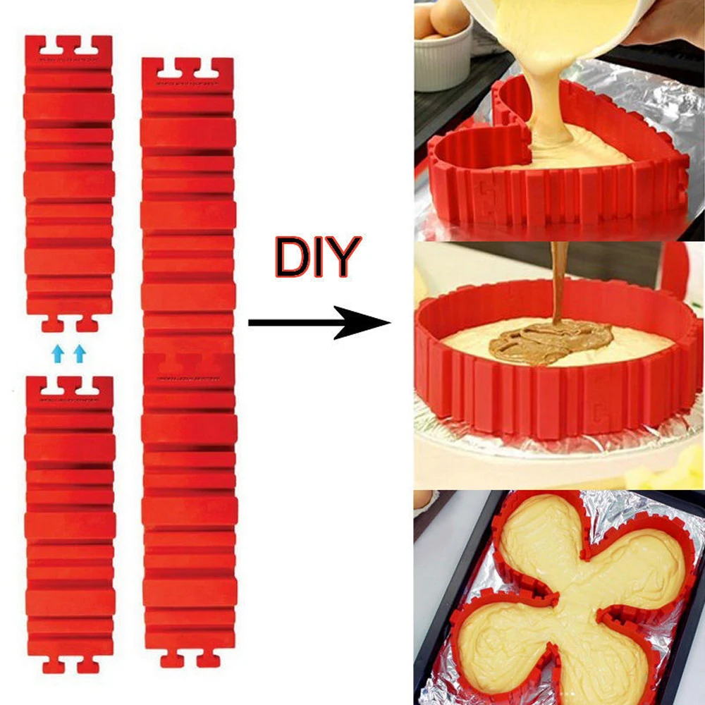 4 шт./компл. гибкий DIY силиконовая форма для выпечки в форме цветка квадратный Цветочное сердце круглая форма для кекса формы для выпечки Инструменты