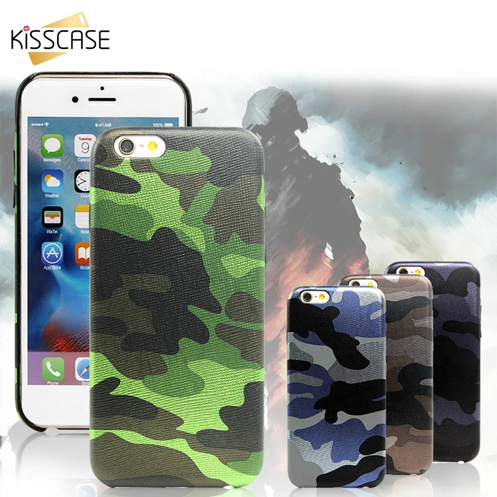 

KISSCASE For iPhone 6 6s 7 7s Plus Case Army Camo Camouflage Cover For iPhone 5 5s SE Slim PU Acrylic Shell For iPhone 6 6s Plus