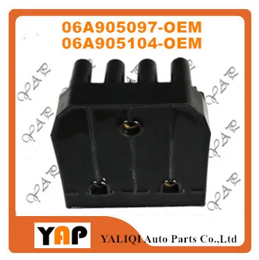 Новое высококачественное зажигание катушки для VW Jetta GOLF BEETLE 2.0L 2.5L L4 06A905097 06A905104 DMB852 20129 2002-2006