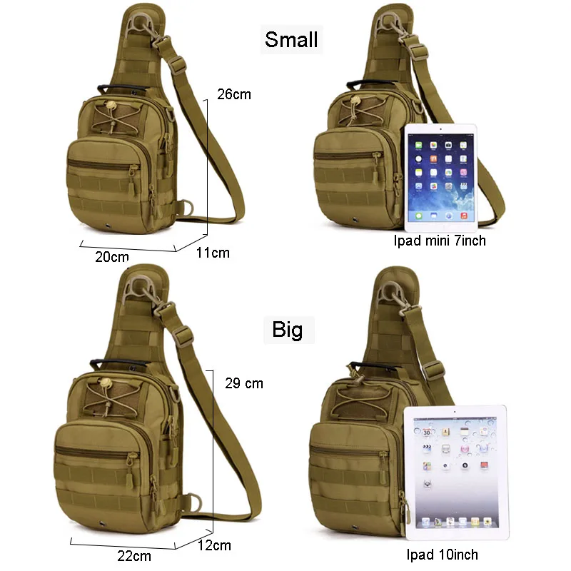 Tactical bag Molle Fishing Hiking Backpacks Hunting Bags Sports Chest Sling Shoulder Backpack Milit - 32893805715
