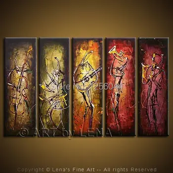 

wholesale 100% handmade oil painting modern wall art beauty living room paintings 5 panels wall canvas hand painted
