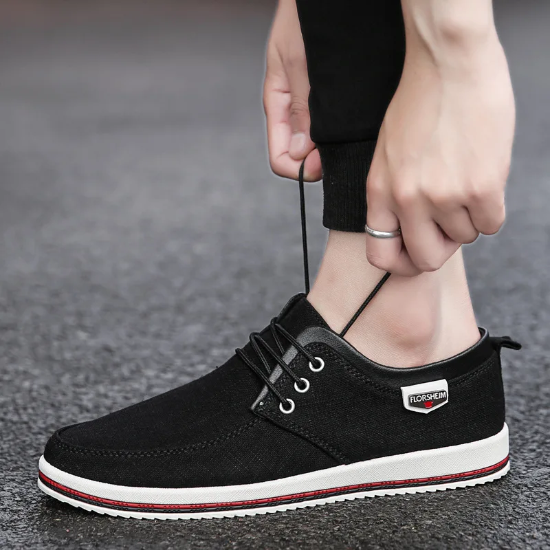 Brand Shoes Men Large Sizes 39-46 Mens Shoes Casual Lace Up Fashion Flats Sneakers Men Black Shoes Comfortable Male Footwear