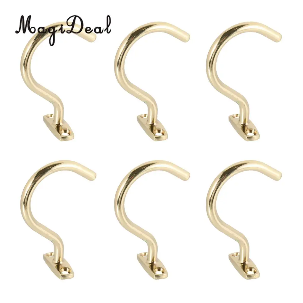 MagiDeal 6 Pcs Snooker Billiard Table Cue Brass Hook to Hold Bridge Stick Pool Rack 